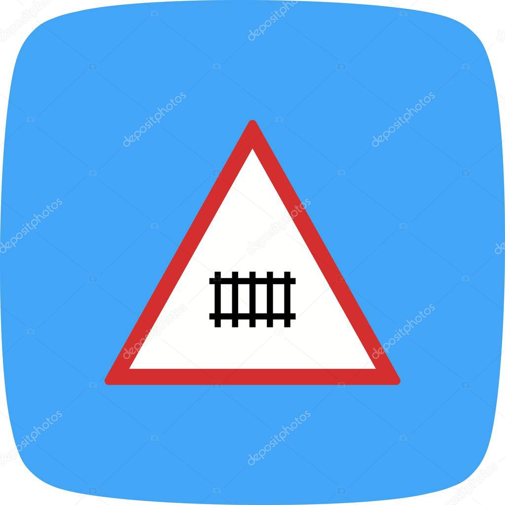 Vector Level Crossing With Gate Road Sign Ico Premium Vector In Adobe Illustrator Ai Ai Format Encapsulated Postscript Eps Eps Format