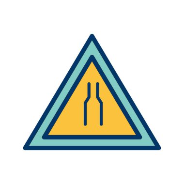 Vektör yol her iki tarafında yol işareti ICO daraltır