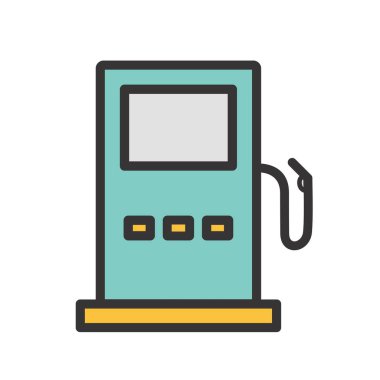 Vektör akaryakıt istasyonu yol işareti ICO