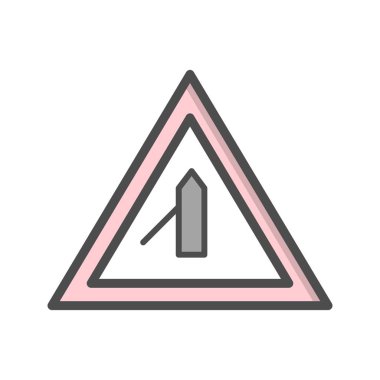 Vektör küçük çapraz yoldan sola yol işareti ICO