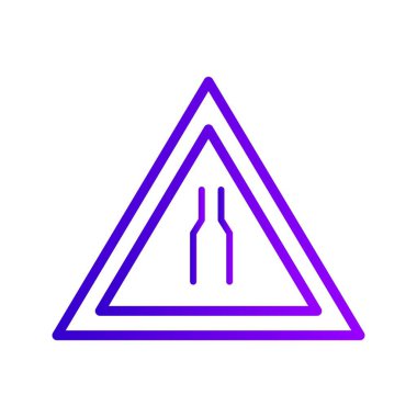 Vektör yol her iki tarafında yol işareti ICO daraltır