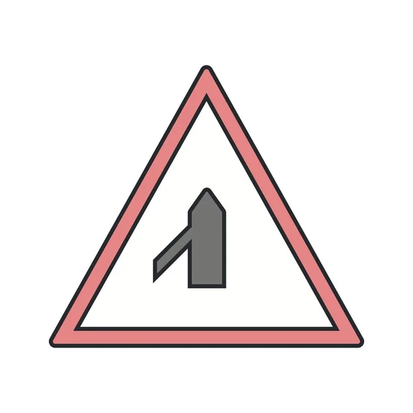 Vecteur Mineur Cross Road Gauche Panneau Signalisation Icône — Image vectorielle