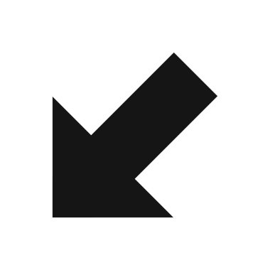 Vektör simge işareti simge vektör çizim kişisel ve ticari kullanım için aşağı sol..