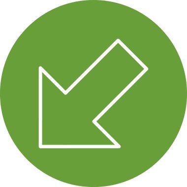 Vektör simge işareti simge vektör çizim kişisel ve ticari kullanım için aşağı sol..