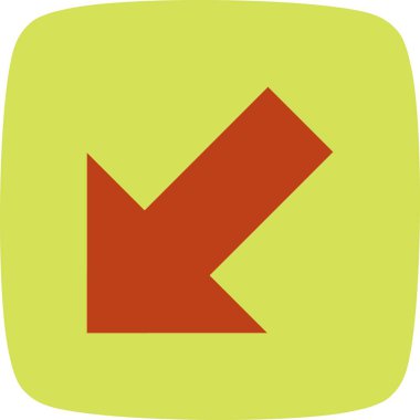 Vektör simge işareti simge vektör çizim kişisel ve ticari kullanım için aşağı sol..