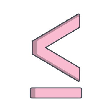 Lessthen vektör simge işareti simge vektör çizim kişisel ve ticari kullanım için..