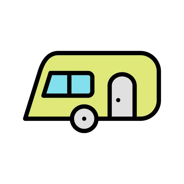 Caravan Vector Icon Signaal Pictogram Vectorillustratie Voor Persoonlijk Commercieel Gebruik — Stockvector