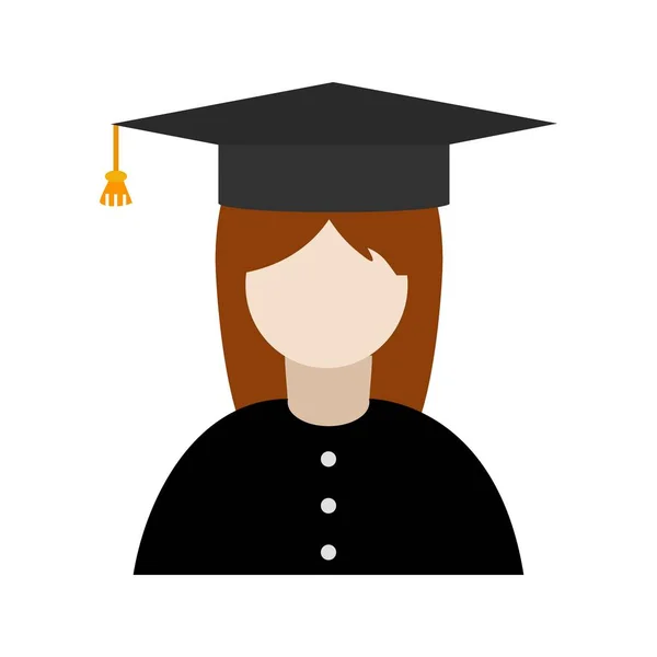 Vector Female Student Ico — Stock Vector