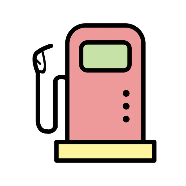 Brandstof Station Vector Icon Signaal Pictogram Vectorillustratie Voor Persoonlijk Commercieel — Stockvector