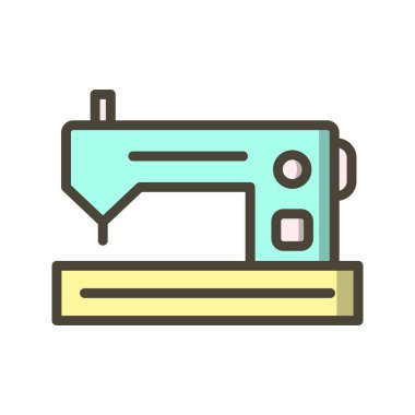 Dikiş makinesi vektör simge işareti simge vektör çizim kişisel ve ticari kullanım için..