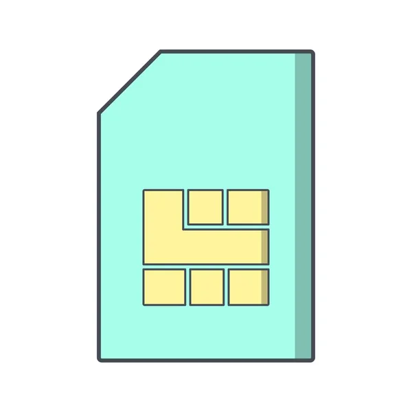 Illustrazione Vettoriale Dell Icona Del Segno Dell Icona Vettoriale Sim — Vettoriale Stock