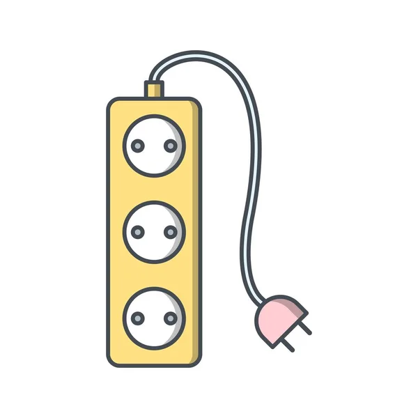 Verlängerungskabel Vektor Symbol Zeichen Symbol Vektor Illustration Für Den Persönlichen — Stockvektor