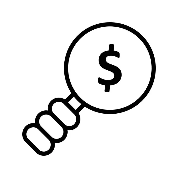 Geld Suche Vektor Symbol Zeichen Symbol Vektor Illustration Für Den — Stockvektor