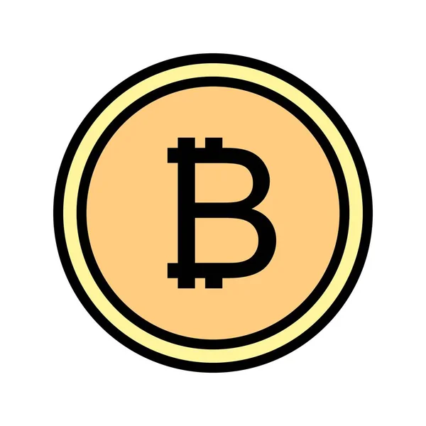Bitcoin Vektor Ikonen Logga Ikonen Vektorillustration För Personligt Och Kommersiellt — Stock vektor