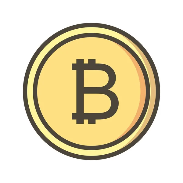 Bitcoin Vektor Ikon Jel Ikon Vektoros Illusztráció Személyes Edzőtermi Használatra — Stock Vector