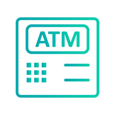 ATM makine vektör simge işareti simge vektör çizim kişisel ve ticari kullanım için..
