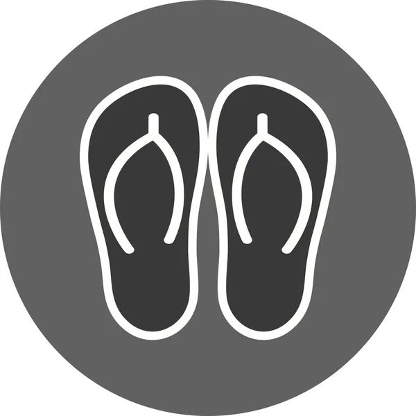 Slippers Vector Icon Signaal Pictogram Vectorillustratie Voor Persoonlijk Commercieel Gebruik — Stockvector