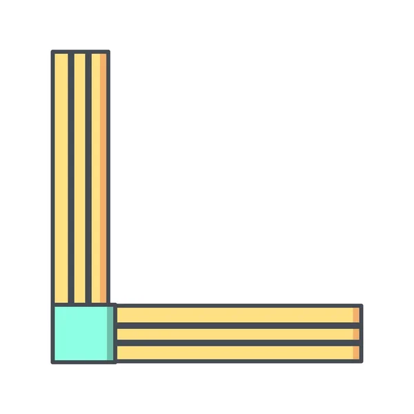 Winkellineal Vektor Symbol Zeichen Symbol Vektor Illustration Für Den Persönlichen — Stockvektor