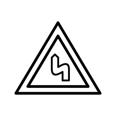 Vektör çift viraj sol simgesini işaret simge vektör çizim için kişisel ve ticari kullanım için..