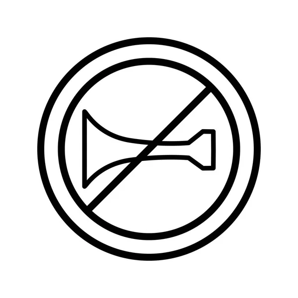 Vector Audible Warning Devices Prohibited Icon Sign Icon Vector Illustration — Stockový vektor