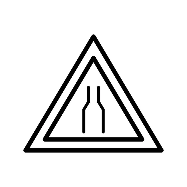 Vektor Fahrbahn Schmal Symbol Zeichen Symbol Vektor Illustration Für Den — Stockvektor