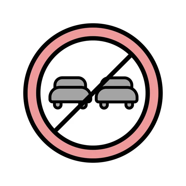 Vektorüberholen Verboten Symbol Symbol Vektor Illustration Für Den Persönlichen Und — Stockvektor