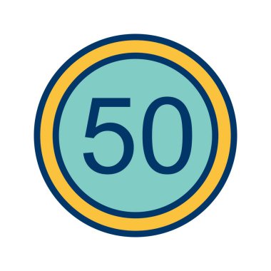 Vector Speed limit 50 Icon Sign Icon Vector Illustration For Personal And Commercial Use..