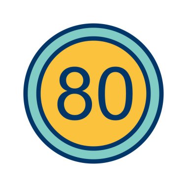 Vektör hız sınırı 80 simgesini işaret simge vektör çizim için kişisel ve ticari kullanım..