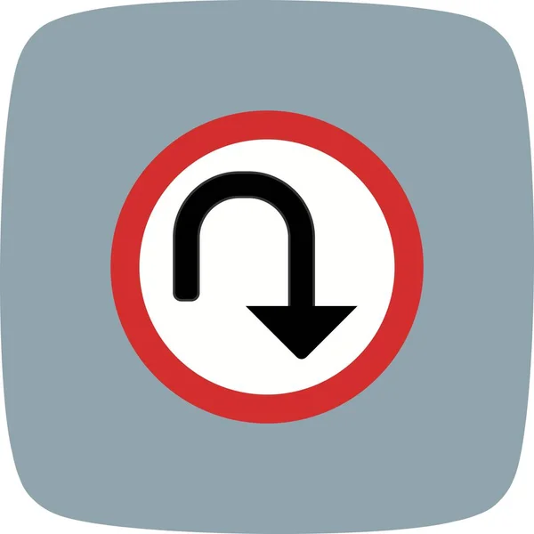 Vektor Turn Symbol Symbol Vektor Illustration Für Den Persönlichen Und — Stockvektor