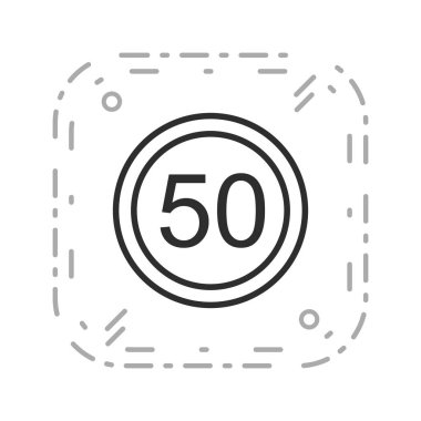 Vector Speed limit 50 Icon Sign Icon Vector Illustration For Personal And Commercial Use..