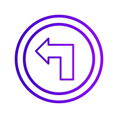 Vektör Turn sol simgesini işaret simge vektör çizim için kişisel ve ticari kullanım için..