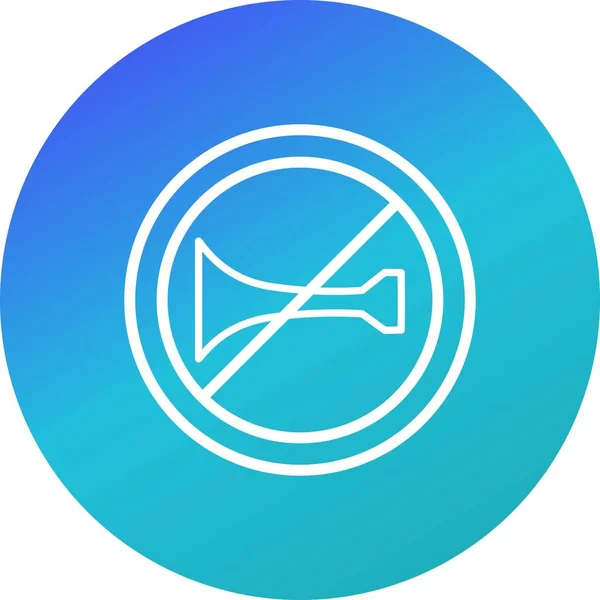 Vector Audible Warning Devices Prohibited Icon Sign Icon Vector Illustration — Stockový vektor