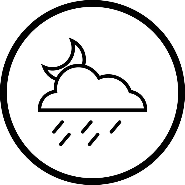 Vecteur Nuit Pluie Ico — Image vectorielle