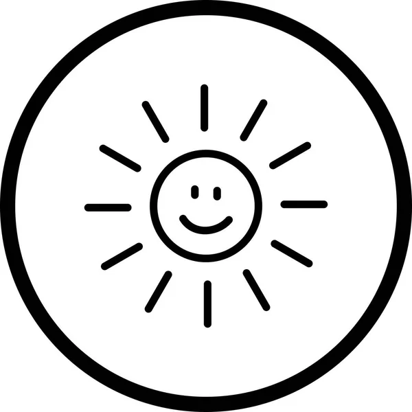 Vector Sol Sonriendo Ico — Archivo Imágenes Vectoriales