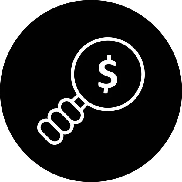 Vector de búsqueda de dinero icono — Vector de stock