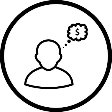 Simge düşünme vektör iş    