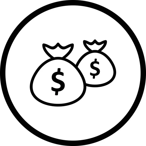 Векторні сумки для грошей значок — стоковий вектор