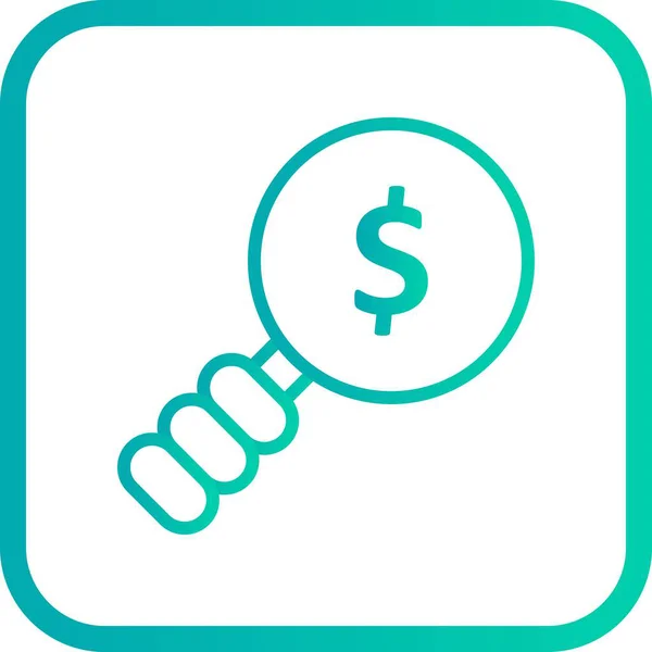 Vector de búsqueda de dinero icono — Vector de stock