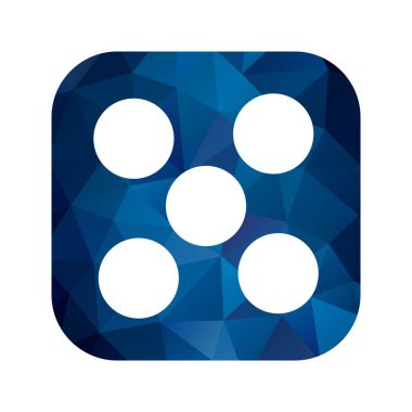 Vektör zar beş simgesi