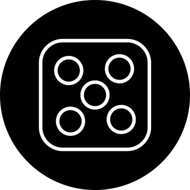 Vektör zar beş simgesi