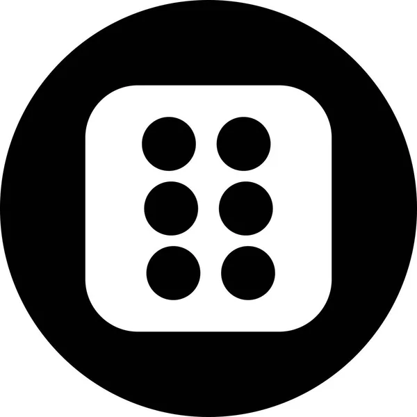 Vector dobbelstenen zes pictogram — Stockvector