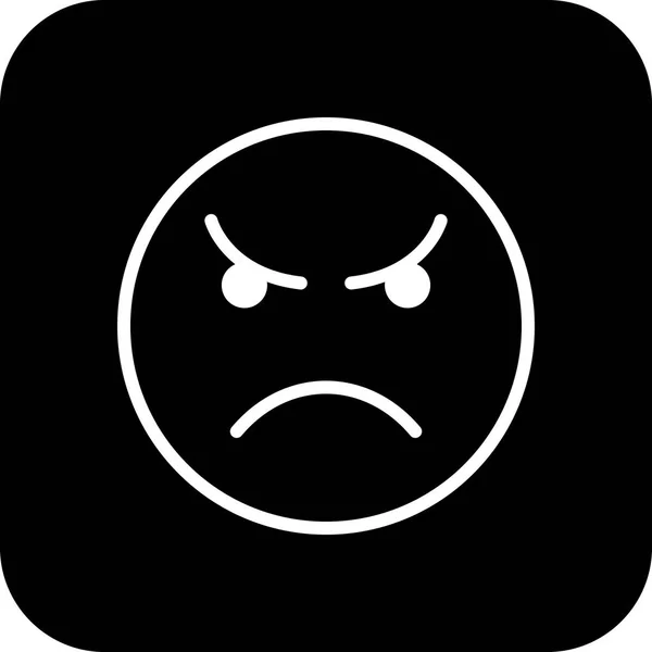 Vector Angry Emoticon Icon — Stock Vector