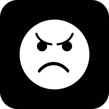 Vektör kızgın ifade simgesi