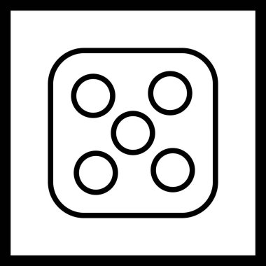 Vektör zar beş simgesi