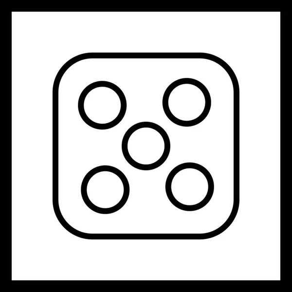 Vector dobbelstenen vijf pictogram — Stockvector