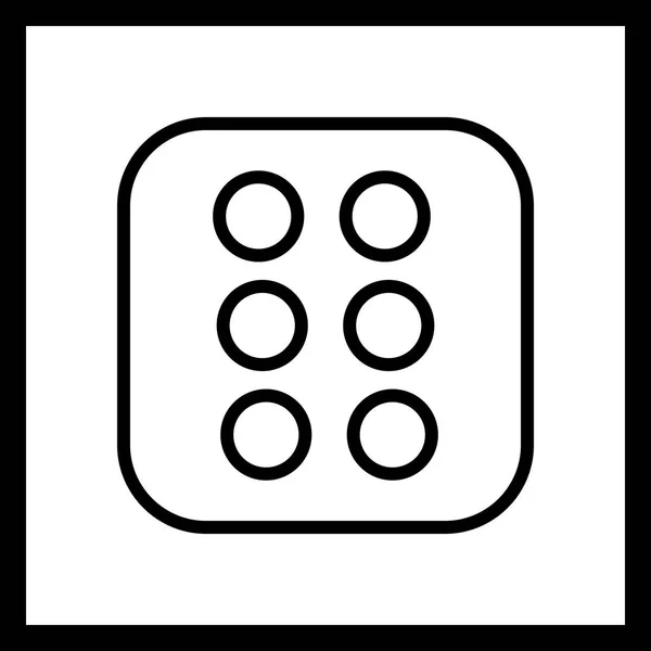 Vektor Würfel sechs Symbol — Stockvektor