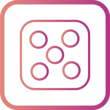 Vektör zar beş simgesi