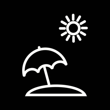 İllüstrasyon Plaj Şemsiye Simgesi