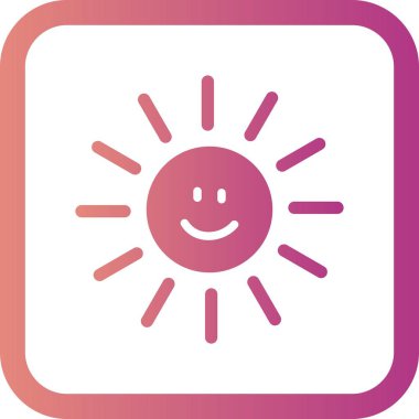 İllüstrasyon güneş gülümseyen Simge