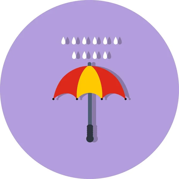 Illustration Umbrella And Rain Icon — Stock Photo, Image